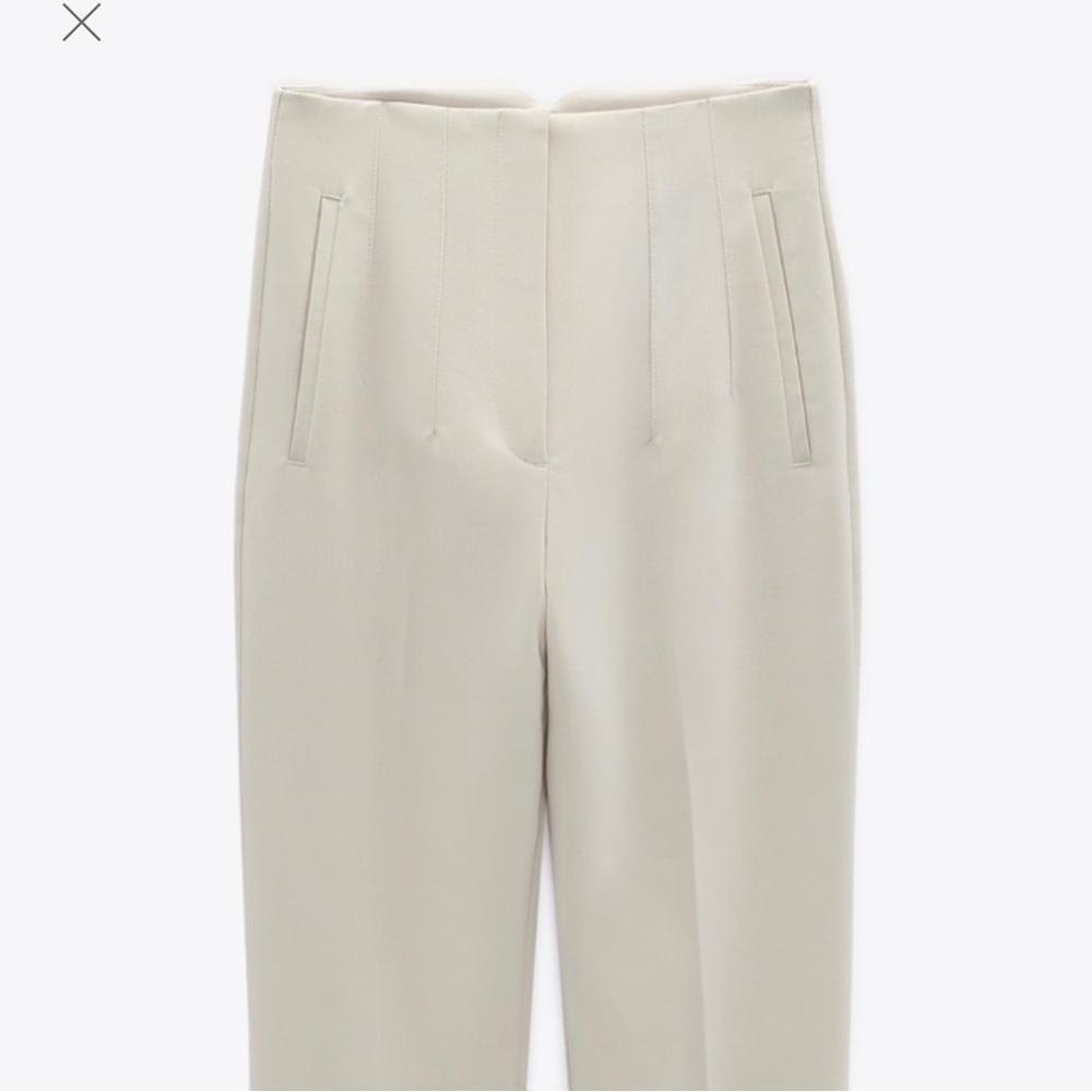 Zara Cream High-Waisted Pants